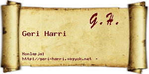 Geri Harri névjegykártya